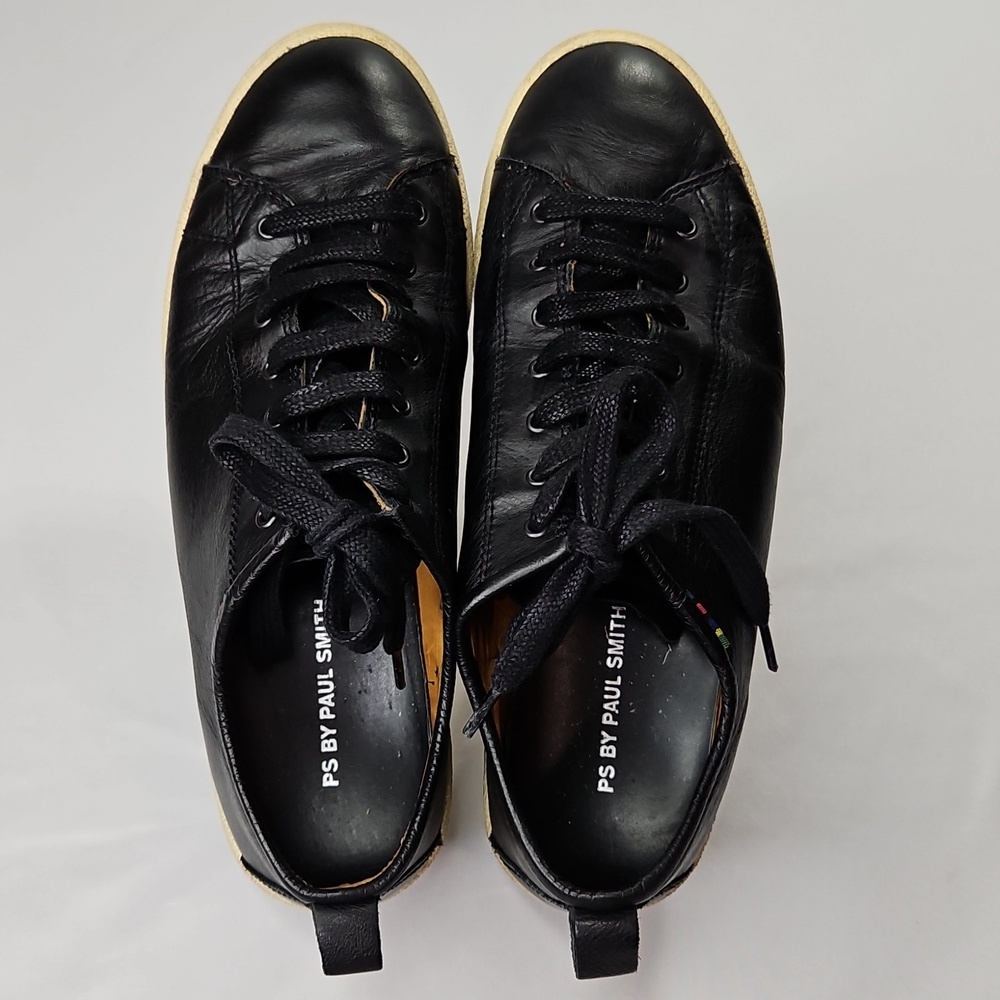 PS by Paul Smith Men’s Black Leather Sneakers Size 43 | Premium Minimalist Low T